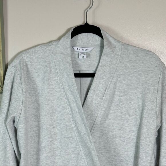 Athleta Gray V-Neck Sweater Soft Knit Casual - Picture 4 of 13